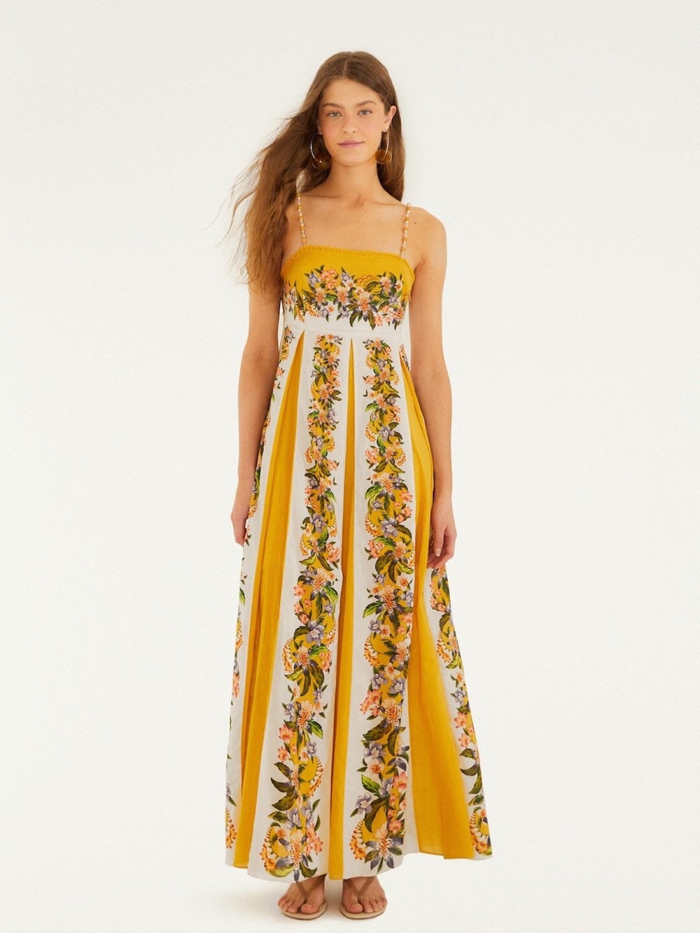 Farm Rio Sand Hilo Stripes Maxi Dress XS